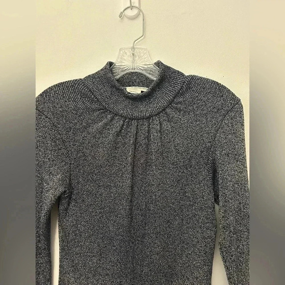 Golden Goose Venezia Pullover blouse Shimmery Blue Turtleneck Sz S Party - Picture 6 of 16